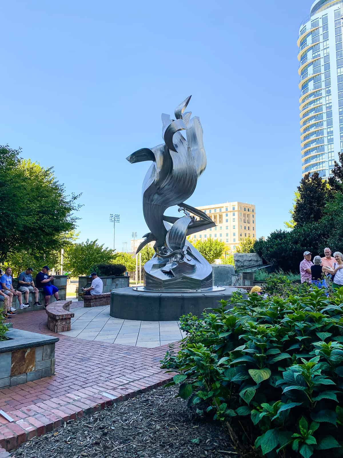 A statue in Romare Bearden Park in Charlotte, NC.