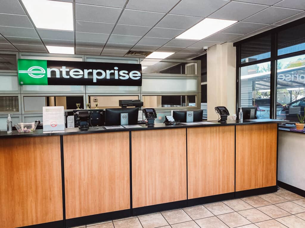 Inside Enterprise Rental Car in Raleigh North Carolina