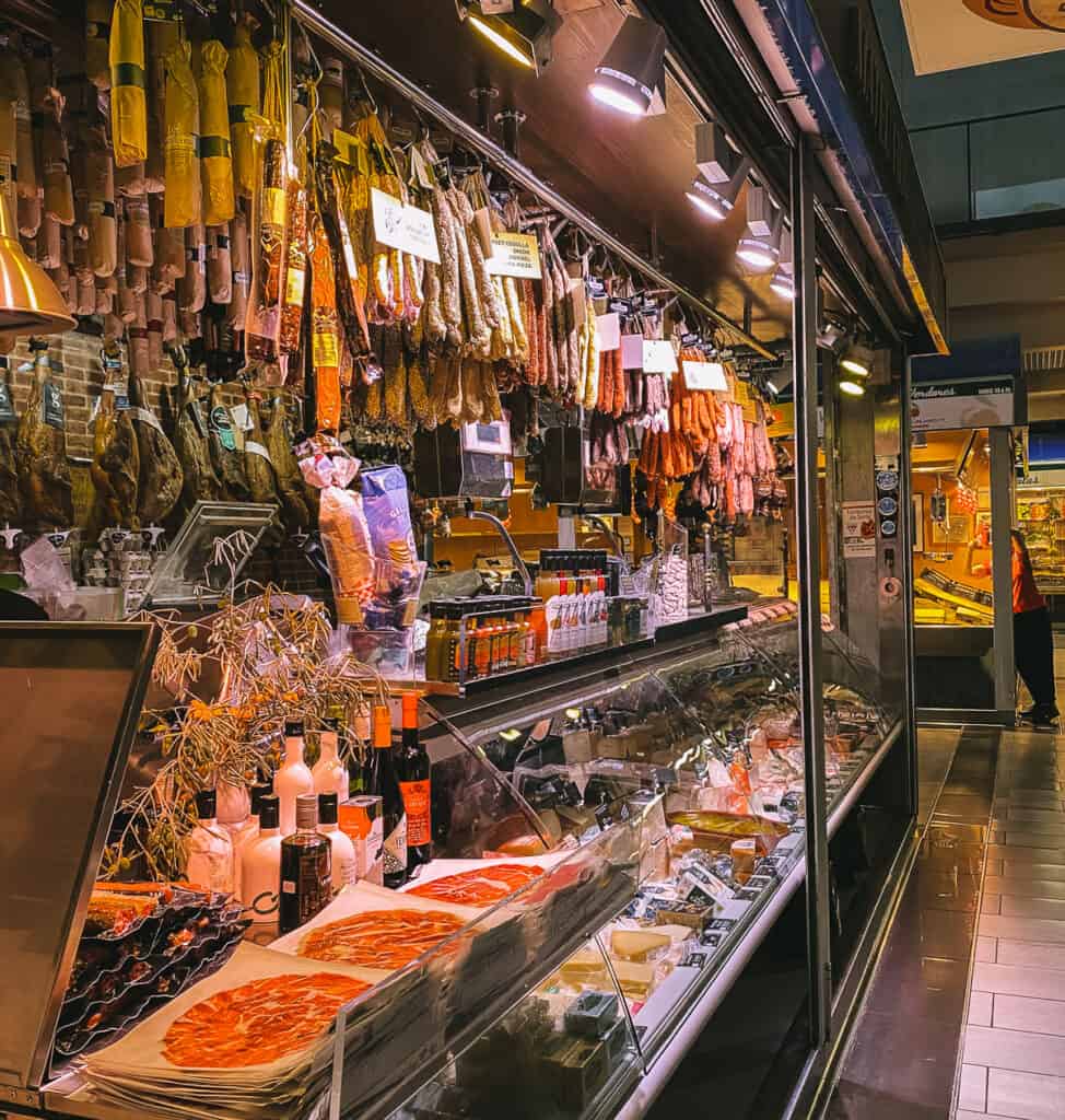 Spanish Sausages hanging in a window
