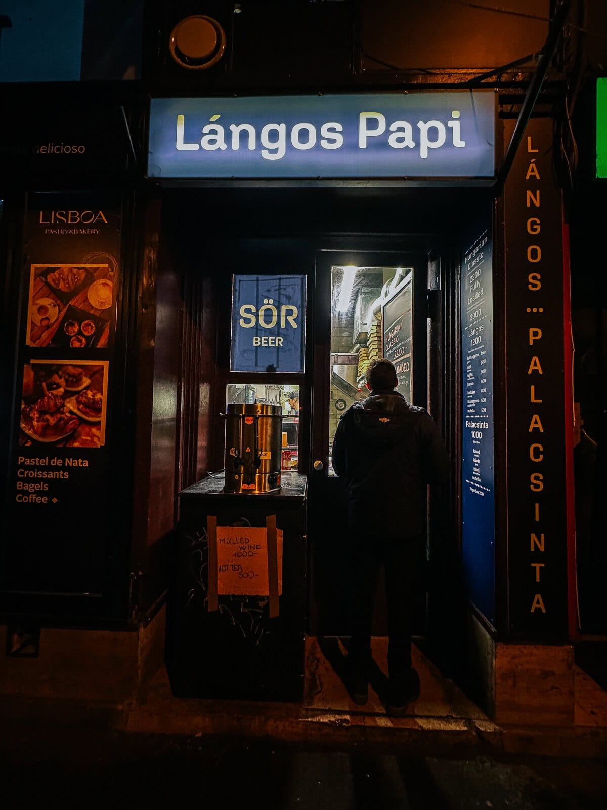 The entrance to a small restaurant named 